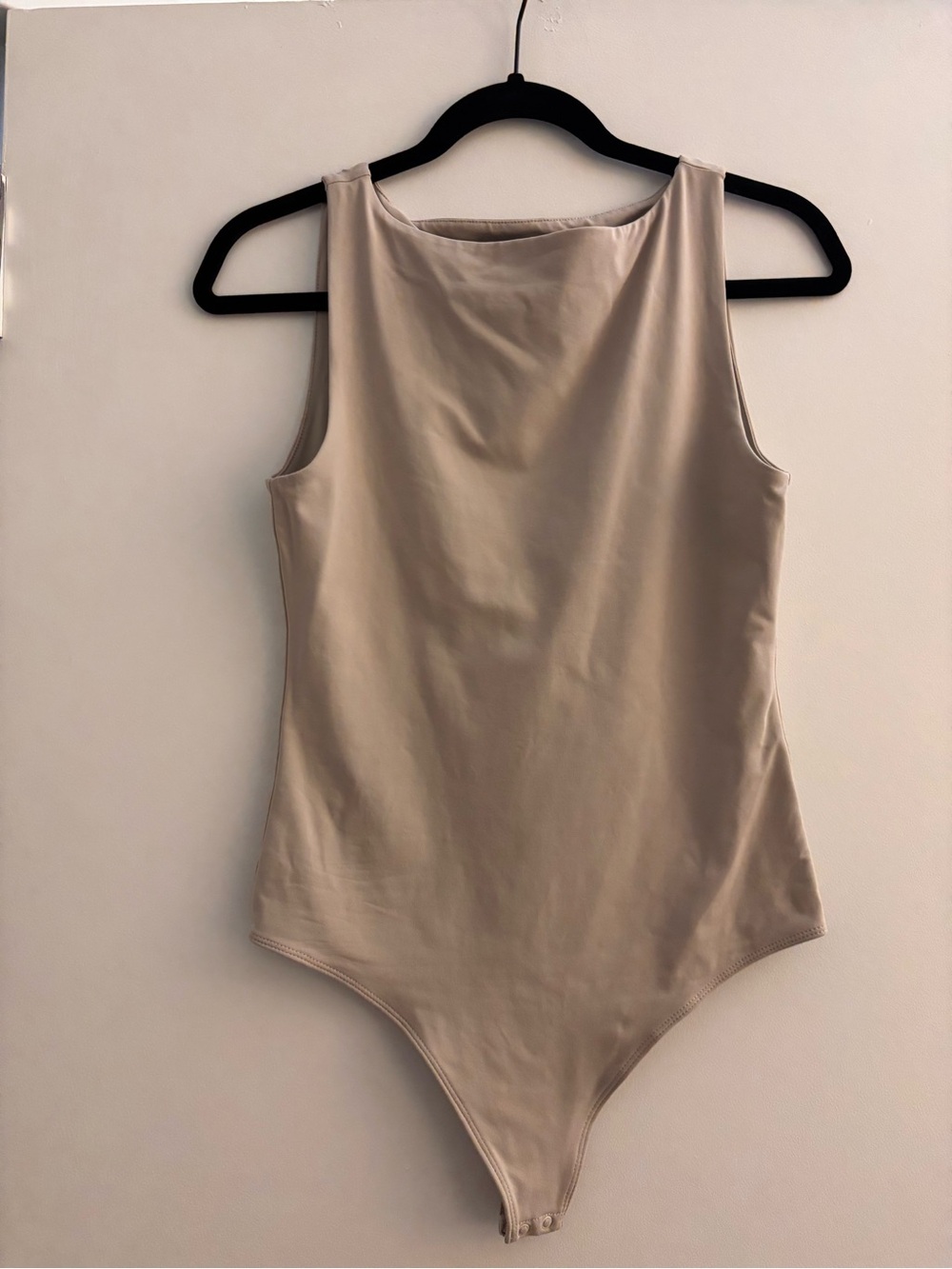 Sleeveless One-Piece Bodysuit in Beige